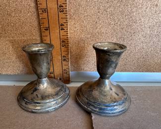 Pair of Towle Sterling Silver Candlesticks $18.00