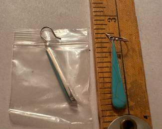 Sterling Silver Blue Stone Earrings $15.00