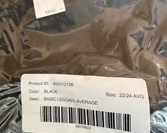 Size 22/24 Black Leggings $6.00 New