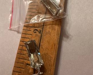 Clear Stone Sterling Silver Earrings New $10.00