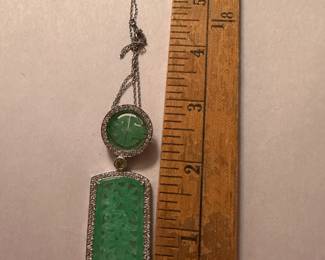 Sterling Silver Green Stone Necklace (tangled) $19.00