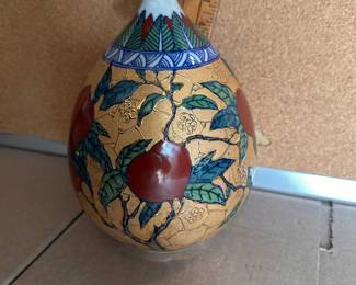 Vase with Fruit and Gold Accents $8.00