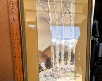 Tree Art Framed Signed $15.00