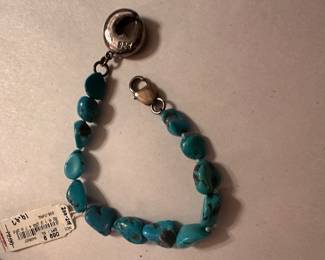 Sterling Silver Blue Stone Bracelet $15.00