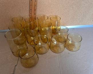 13 Amber Glasses $13.00