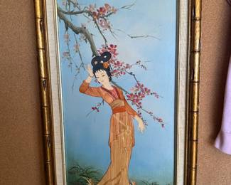 #2 Singed Young Asian Art, Wood accents $45.00