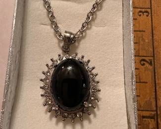 Costume Black and Silver Tone Necklace $6.00