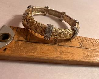 Gold and Rhinestone Magnetic Bracelet $5.00