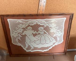 Framed Lace Boy and Girl $8.00
