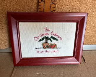 The Christmas Express Needlepoint Sign $5.00