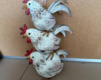 Metal Stacked Chickens $9.00