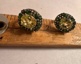 Green and Yellow Earrings $12.00