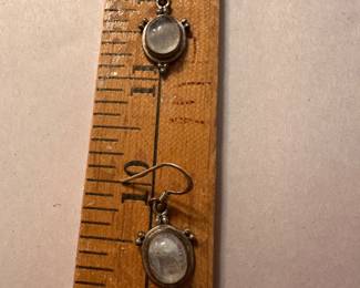 Sterling Silver White Stone Drop Earring $10.00
