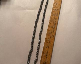 Gray Stone Necklace Silver Clasp $12.00