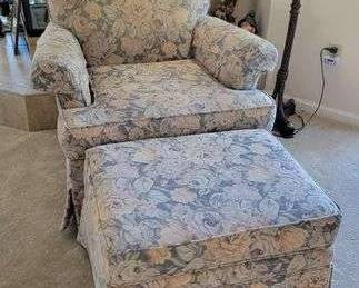 2 FLEXSTEEL Chair, Pillow and Foot Stool