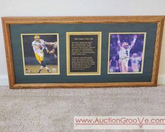 1 Autographed Brett Farve Framed Photographs and Stats