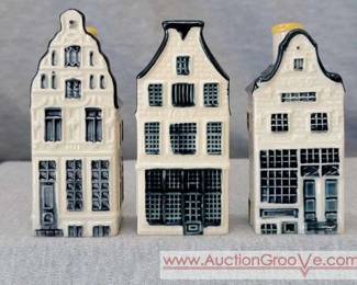 2 Blue Delft Houses Exclusively made for KLM Dutch Airlines