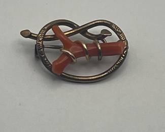 Antique Coral Pin