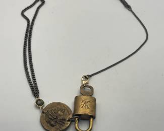 Unique necklace made with LV Lock.