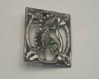 Sterling Floral Brooch