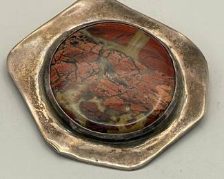 Hand crafted sterling and jasper necklace.