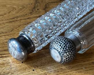 Silver and Cut Glass Perfume Bottles