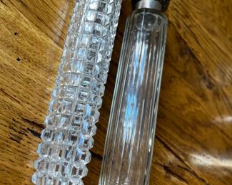 Silver and Cut Glass Perfume Bottles