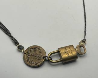 Unique necklace made with LV Lock.