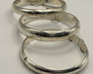 Set of Sterling Silver Cuff Bracelets