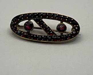 Victorian Sterling and Garnet Pin