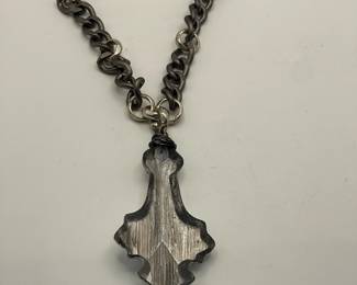 Hand crafted mercury pendant necklace.