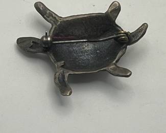 Sterling Silver Turtle Brooch