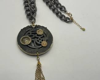 Unique Necklace made with Jade and CC Buttons.
