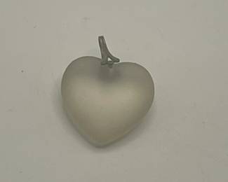 Small frosted glass heart pendant