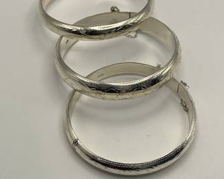 Set of Sterling Silver Cuff Bracelets