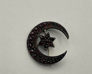 Unique Victorian Garnet Brooch