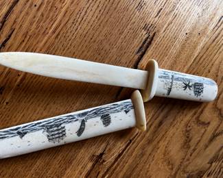Scrimshaw Bone Knife
