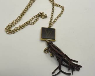 Unique Necklace made with LV fabric.