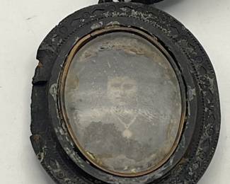Antique Victorian Gutta Percha Mourning Necklace 
