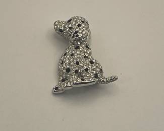 Swarovski Crystal Dog Brooch