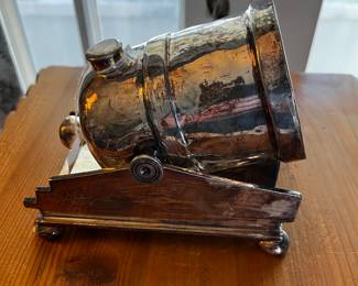 Very rare antique spoon warmer in a cannon design.