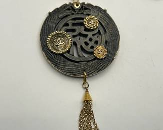 Unique Necklace made with Jade and CC Buttons.
