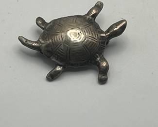 Sterling Silver Turtle Brooch