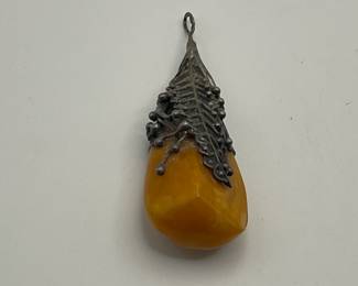 Sterling and Amber Pendant