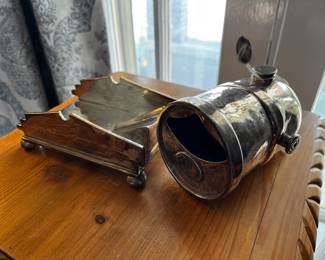 Very rare antique spoon warmer in a cannon design.