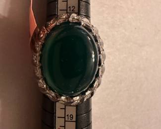 Size 7 Green Stone Costume Ring $15.00