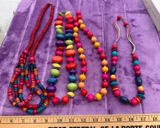 4 Multi Color Necklaces $12.00