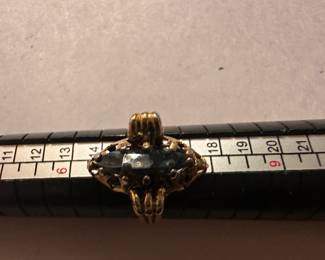 Blue Stone Costume Ring Adjustable $6.00