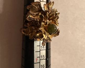 Adjustable Green Stone Ring $6.00