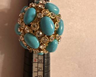Size 7 Turquoise Cluster Ring $16.00